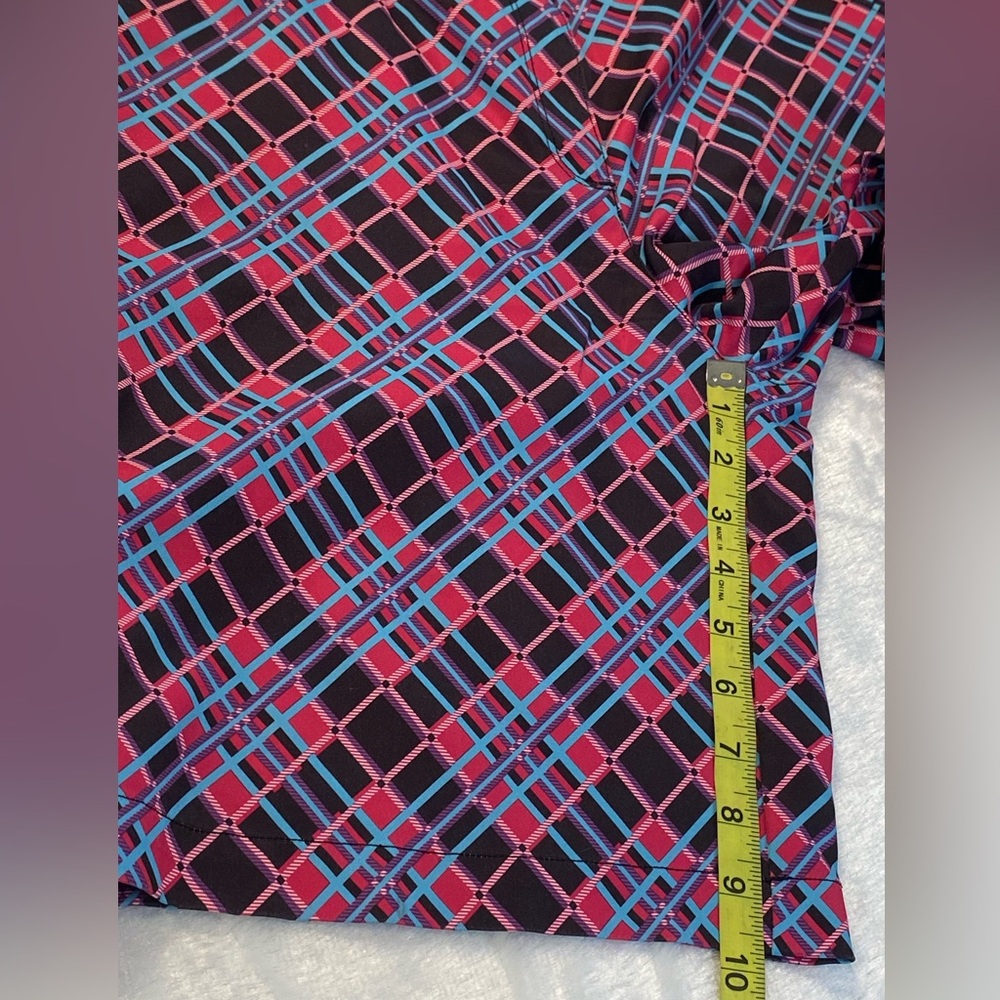 PGA Tour Bermuda Shorts Womens 8 Neon Pink Black Plaid Summer Golf *flaw* - Picture 4 of 7